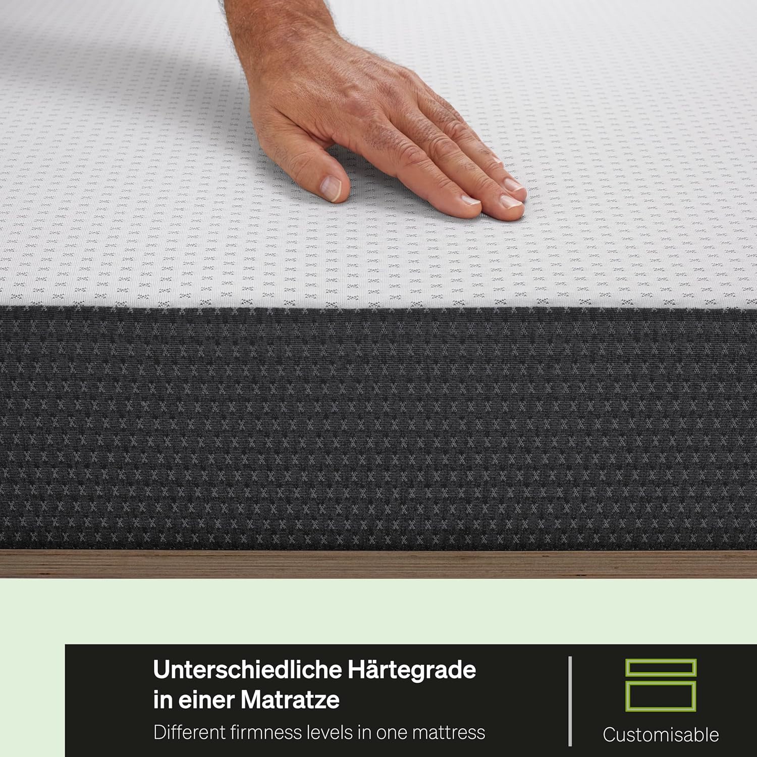 BLACKROLL Recovery Base Matratze 90x200 cm – Hybrid-Memory-Schaum, Mittelfest, Schwarz