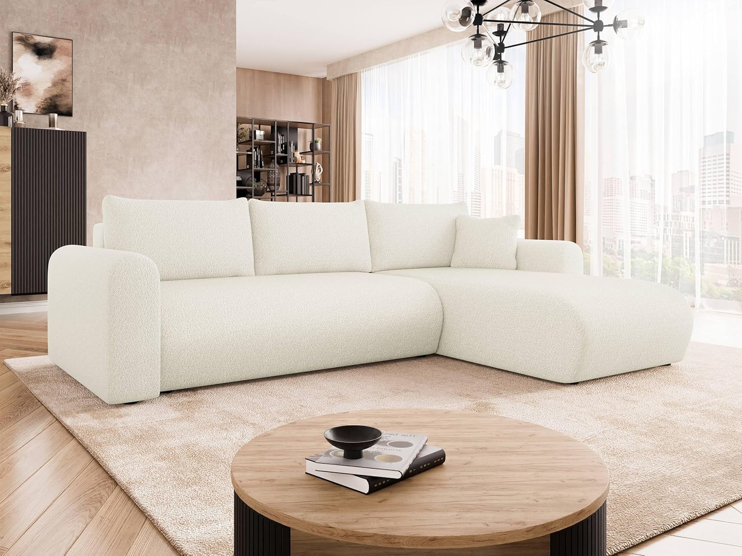 Mirjan24 Eliwo Ecksofa L-Form, Schlafsofa mit Bettkasten, Wohnlandschaft mit Schlaffunktion, modernes Polstersofa, universelle Ottomane