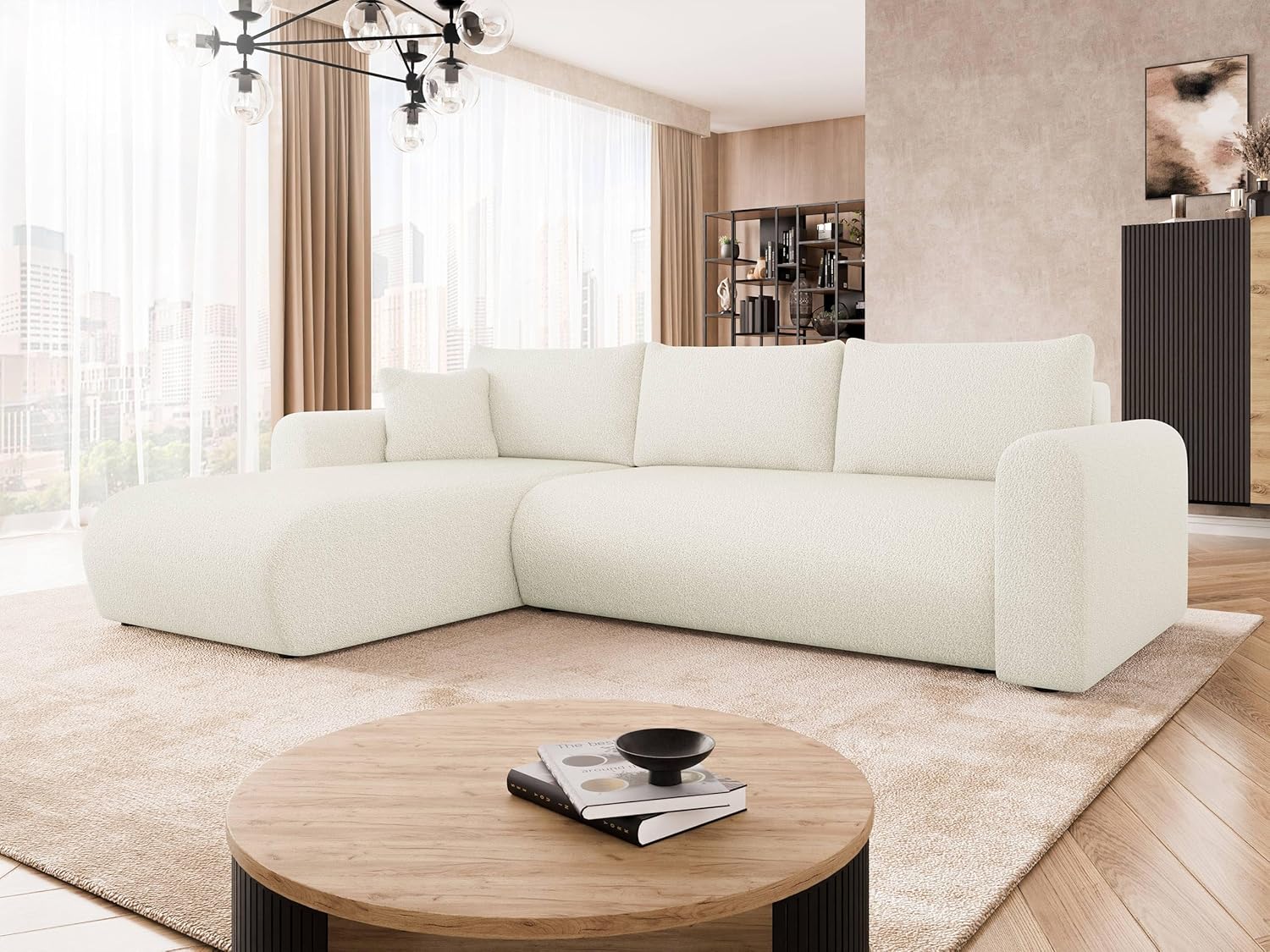 Mirjan24 Eliwo Ecksofa L-Form, Schlafsofa mit Bettkasten, Wohnlandschaft mit Schlaffunktion, modernes Polstersofa, universelle Ottomane